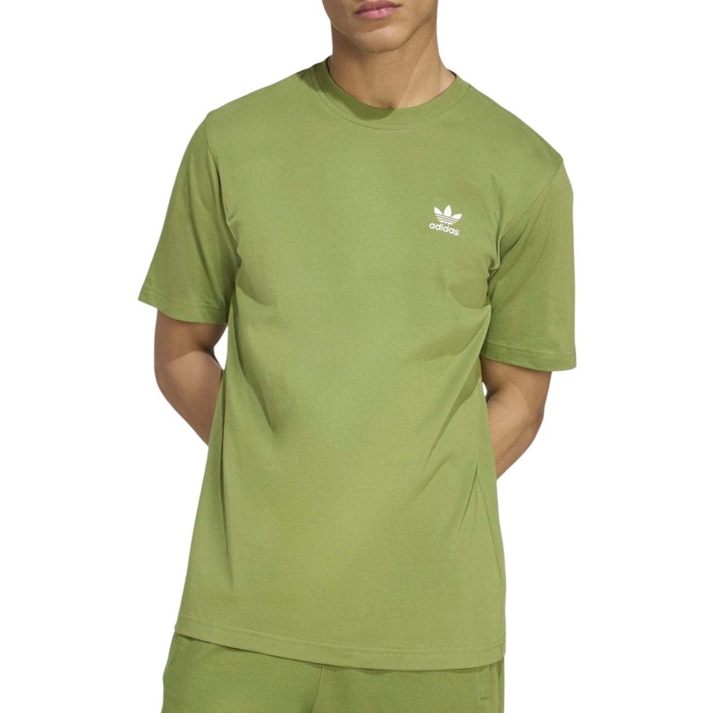 Mens M ADIDAS ORIGINALS logo ESSENTIALS‎ TREFOIL T TEE SHIRT Olive GREEN JV5938